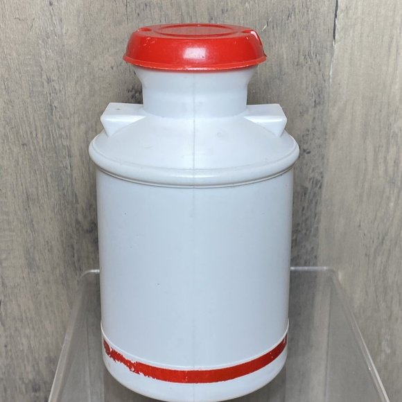 Vintage Plastic Milk Can Cream Container Pourer Made in USA Red White - Picture 5 of 8